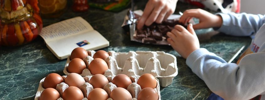 Children cooking in the kitchen